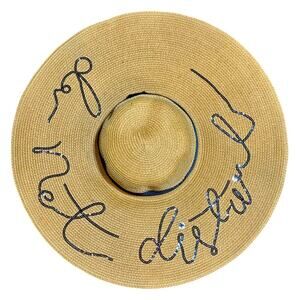 Extra Large Brim Beach Sun Hat "Do Not Disturb"
